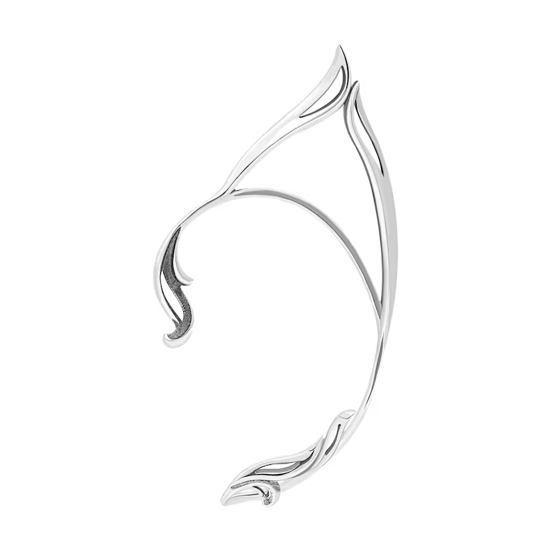 Elf ear cuff silver, Elven ear wrap no piercing